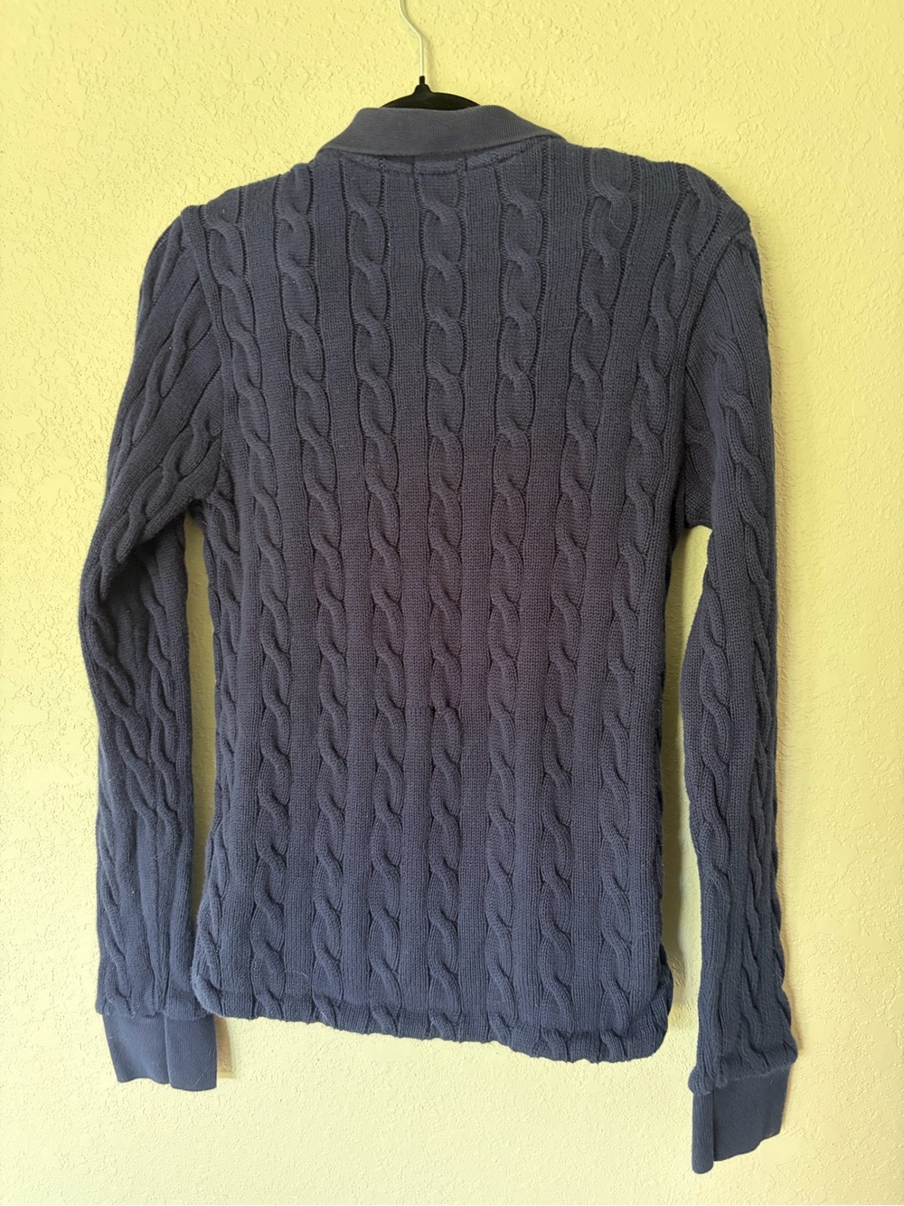 Ralph Lauren Cable-Knit Cotton Long-Sleeve Polo Shirt - Picture 4 of 8